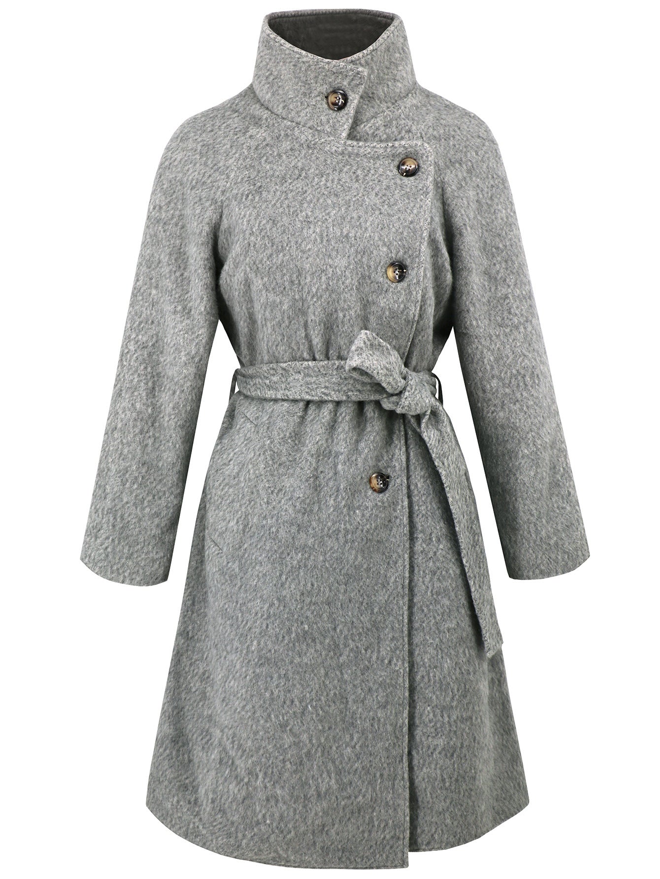 Manteau en laine de couleur unie, chaud et épais