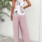 Temperament Casual French Floral Print Strap Set