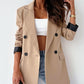 Women's Clothing Plain Casual Loose Beige Blazer