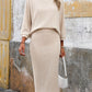 Long Sleeve Narrow Knit Casual Long Dress Suit