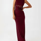 Womens Slim-Fit Lace-Patch Draping Dress