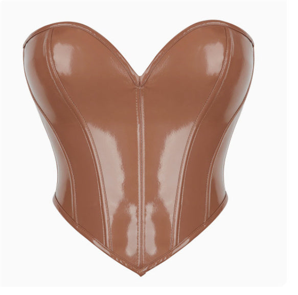 Women's Fashion Zipper Belly Tube Top Corset