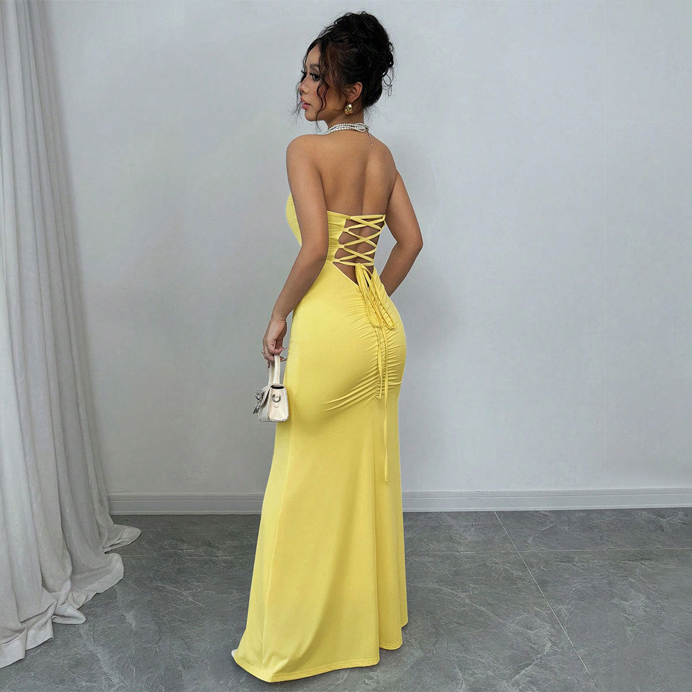 Fashionable Figure-hugging Strapless Backless Bandage Dress