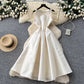 Elegant Sleeveless Diamond-Embellished Glossy A-Line Dress For Women