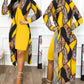 Two-piece Long Sleeve Printed Turtleneck Suit Women