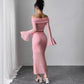 Off-the-shoulder Top And Bodycon Skirt Set