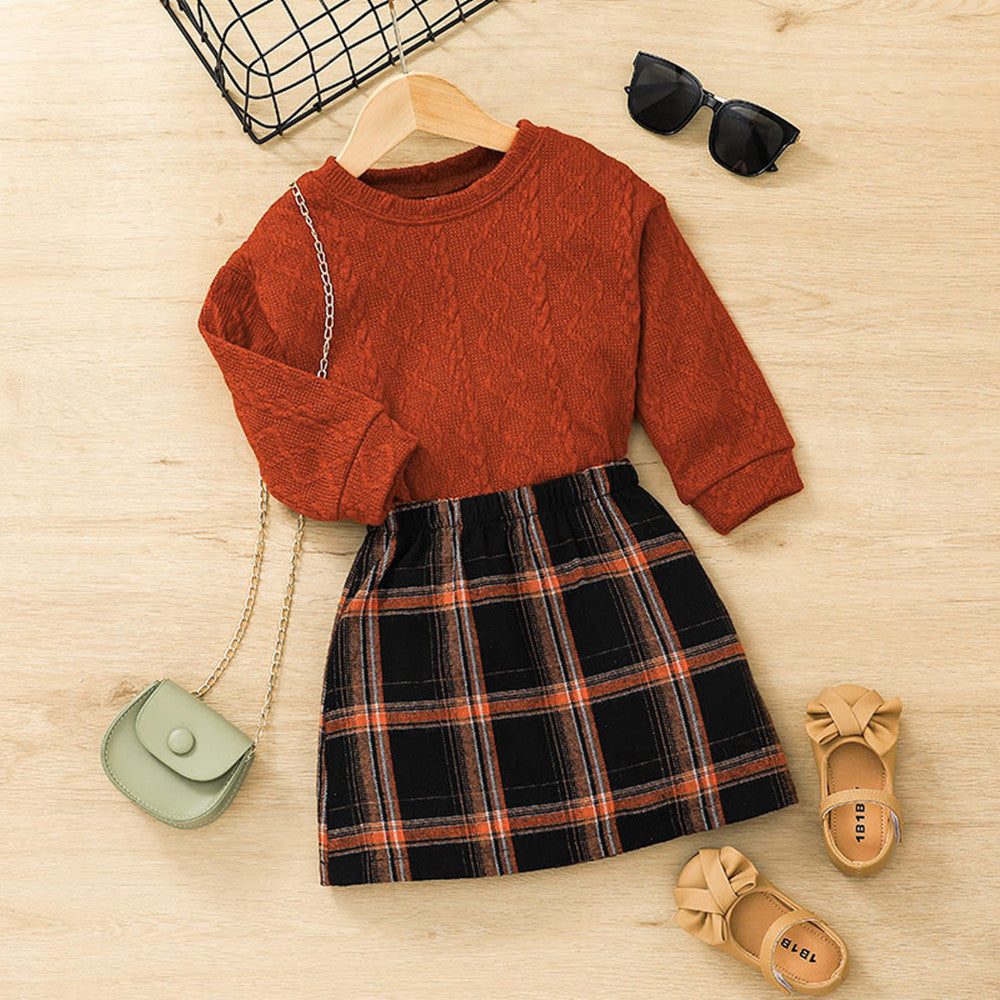 Ensemble jupe et pull tendance pour fille
