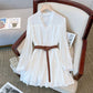 French Retro Shirt Dress Women's Vest Two-piece Set
