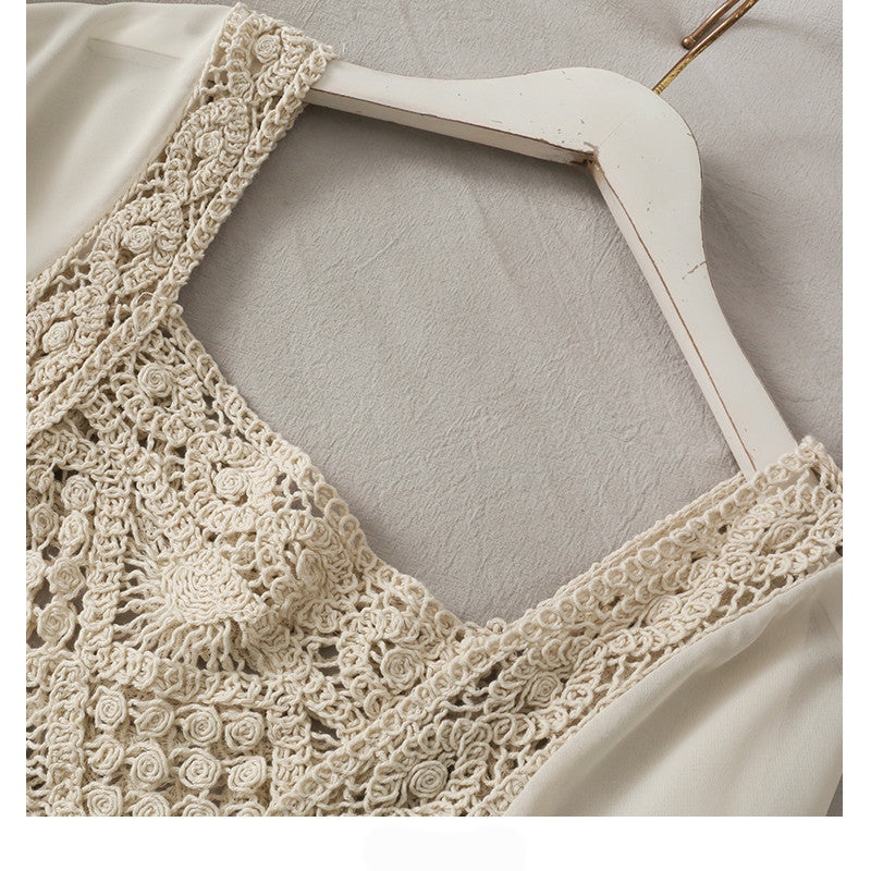Women's Chiffon Panel Puff Long Sleeve Top