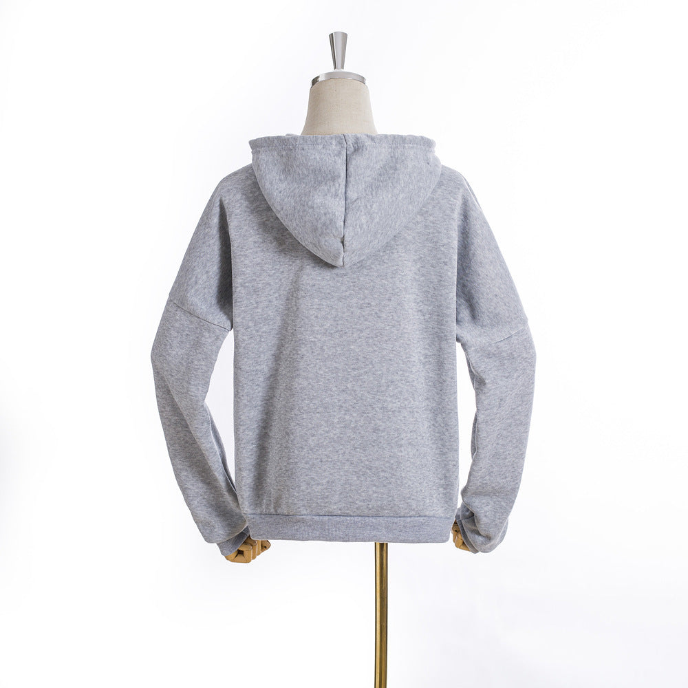 Women's Sweater With Fleece Pockets And Butterfly Zipper Cardigan