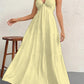 Backless Halterneck V-Neck Pleated A- Line Dress Women's Clothing One-Piece Dress Ankle-length Skirt For Beach Vacation Outfits
