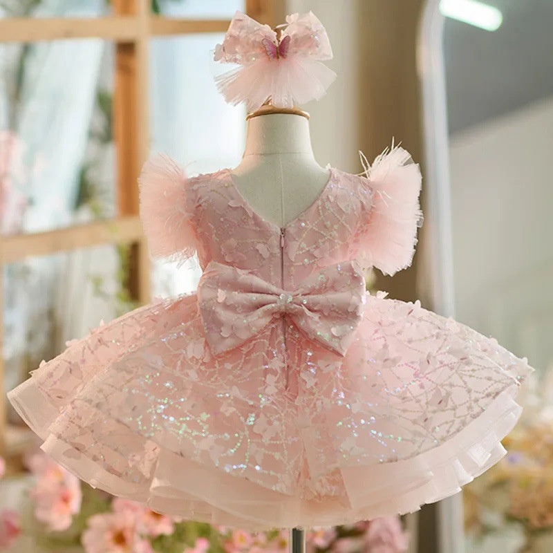 Light Luxury Short-sleeved Dress For Children