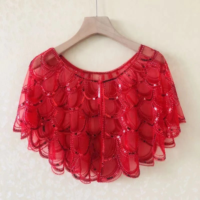 Sun Protection Clothing Sequined Small Coat Shawl All Match Dress Top Mesh Waistcoat