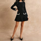 Womens Stylish Fitted Crew-neck Long-sleeve Dress