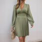 Retro Long Sleeve Solid Color Women's Dress