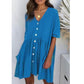 Robe courte à poches et col en V
