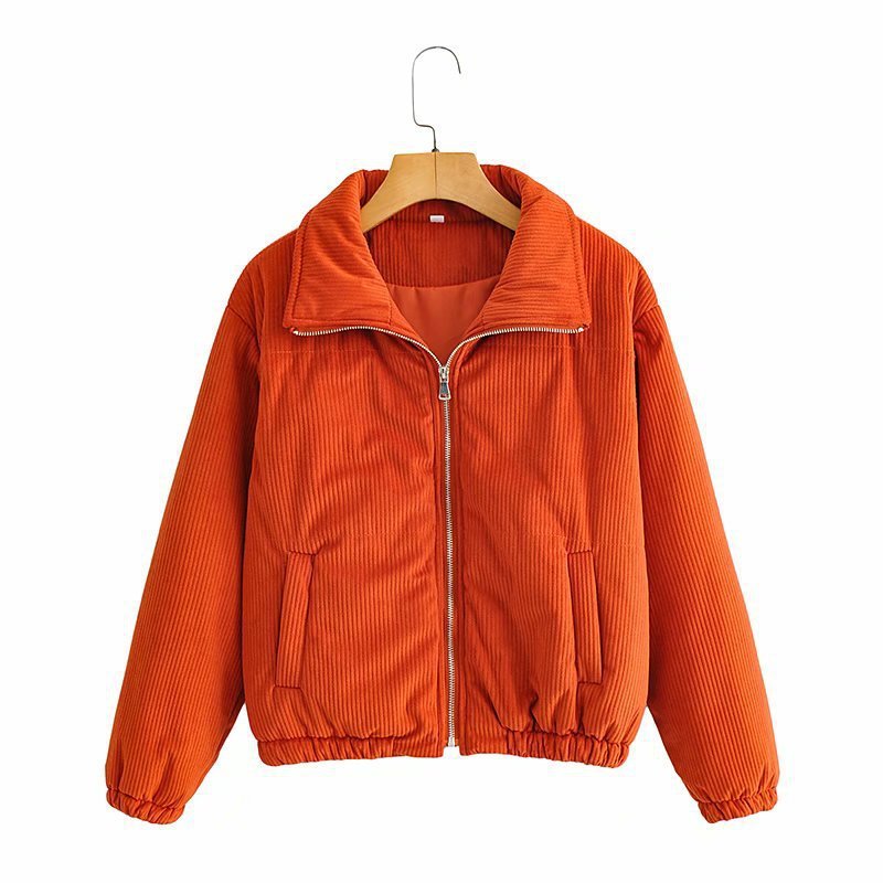 Manteau matelassé en velours côtelé et coton pour loisirs urbains et mode urbaine