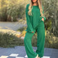 New Fashion Casual Suit Solid Color Long Sleeve Wide Leg
