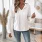 Top Drawstring V-neck Pleated Shirt