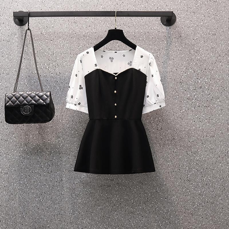 Splicing Plus Size Women's Fashion Simple Fake Two Pieces