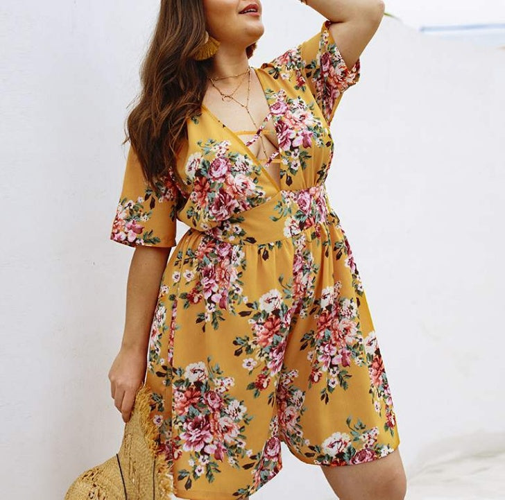 Jumpsuit short sleeve women's