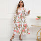 Stitching Lace V-neck Dress Women's Lace