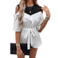 Women's Fashionable Elegant Solid Color Off-shoulder Top