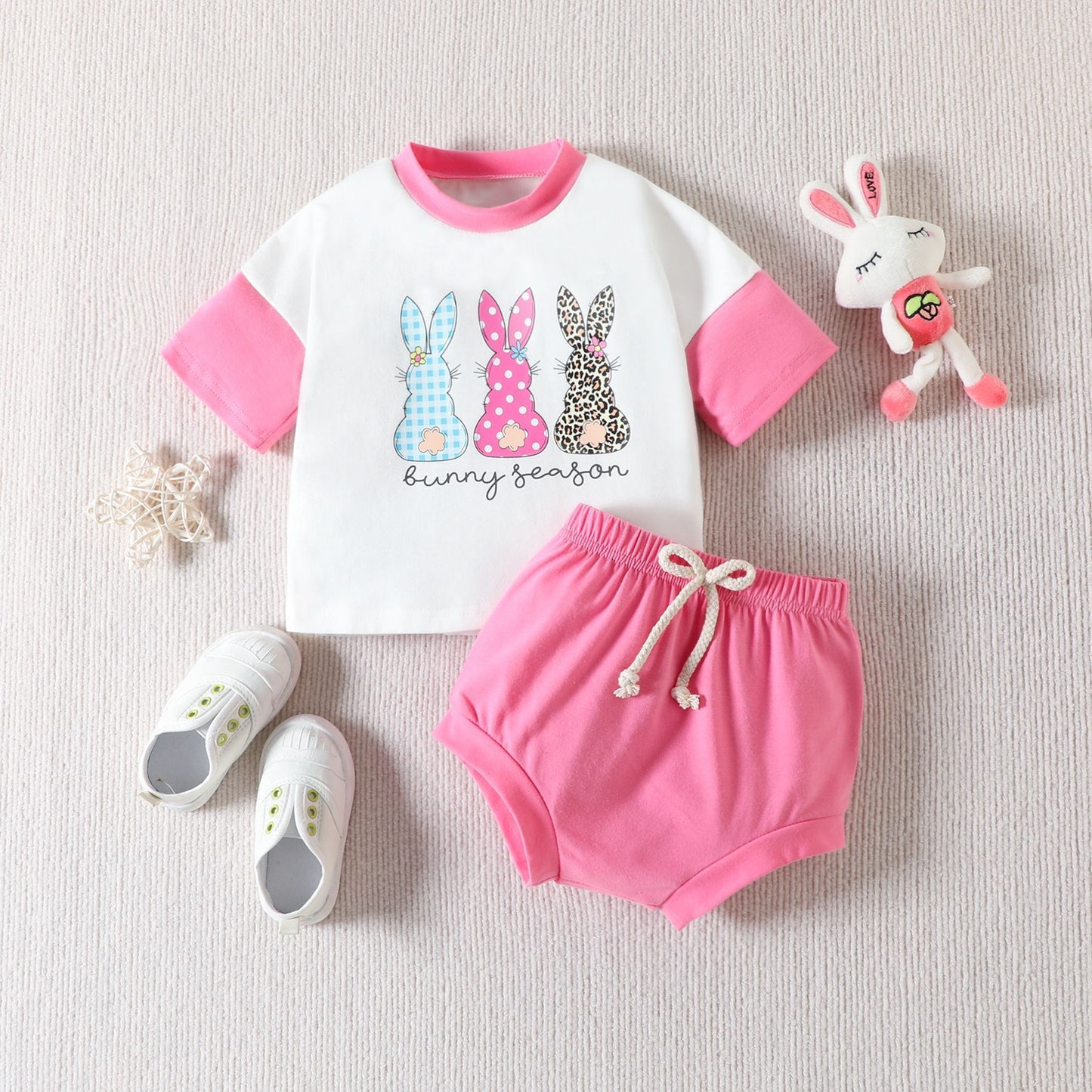 Ensemble t-shirt imprimé à manches courtes