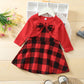 Robe à carreaux rouge pour fille, nouvelle fête de Noël