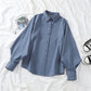 Chemise à manches lanternes, design Sense Niche, haut ample à manches longues et revers