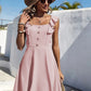 High-waisted Square-neck Casual Camisole Elegant Dress