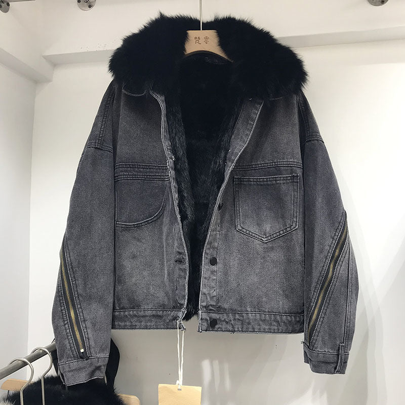 Manteau ample en jean pour femme