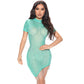 Mesh Drilling See-through Dress Women