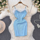 Furry Stitching Hip Base Sling Dress