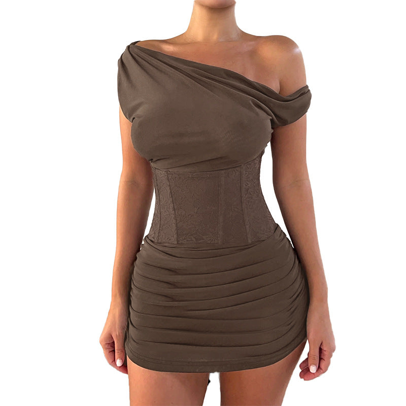 European And American-style Sexy Lace Waist-cinching Bodycon Skirt
