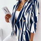 Long Sleeve Double Breasted Printed Blazer