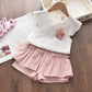 Baby Round Neck Sleeveless Tank Top And Shorts Two-piece Suit