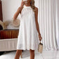 Robes tendance pour femmes, couleur pure, dos nu, col licou