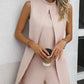 Women's Stand Collar Sleeveless Plus Size One-piece Shorts