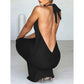 SpringSummer Halter Bodycon Dress One-Piece