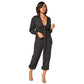long sleeve V-neck Jumpsuit