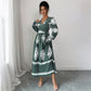 Elegant Style Printed Long Sleeve Dress Women's Clothing