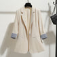 Korean Style Slim Drape Thin Three-quarter Sleeve Suit Top