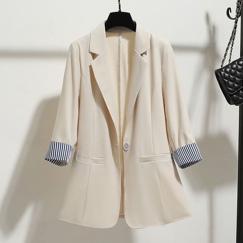 Korean Style Slim Drape Thin Three-quarter Sleeve Suit Top