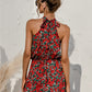 Popular Independent Station Popular Halter Floral Tie-neck Strapless Dress