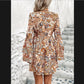 European And American Temperament High Waist Printed Elegant Dress