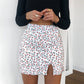 Jupe trapèze skinny à fleurs fendues