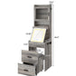Gray Hemp Faced Particleboard With Triamine 2 Pull 1 Door 1 Flip LED 3 Tone Light Touch Mirror Dressing Table Set