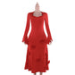 Robe fleurie à col pêche et coupe ajustée pour femme