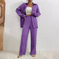 European And American Women's Clothing Solid Color Loose Drooping Smooth Pleated Casual Two-piece Suit
